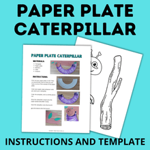 Load image into Gallery viewer, Caterpillar Paper Plate Craft Template
