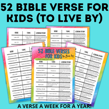 Load image into Gallery viewer, 52 Bible Verses for Kids to Live by | Bible Scriptures for Kids
