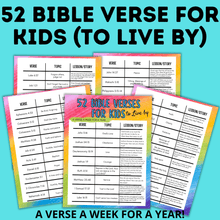 Load image into Gallery viewer, 52 Bible Verses for Kids to Live by | Bible Scriptures for Kids
