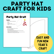 Load image into Gallery viewer, Party Hat Craft for kids | New Year&#39;s Eve Craft for Kids
