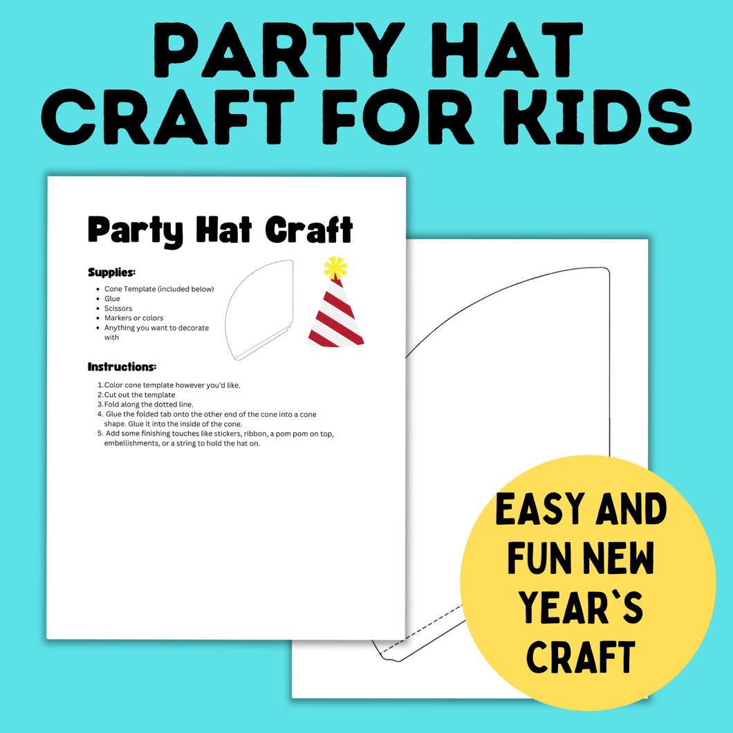 Party Hat Craft for kids | New Year's Eve Craft for Kids