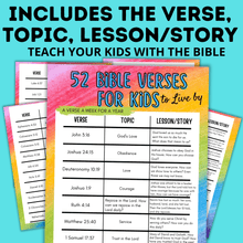 Load image into Gallery viewer, 52 Bible Verses for Kids to Live by | Bible Scriptures for Kids
