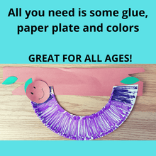 Load image into Gallery viewer, Caterpillar Paper Plate Craft Template
