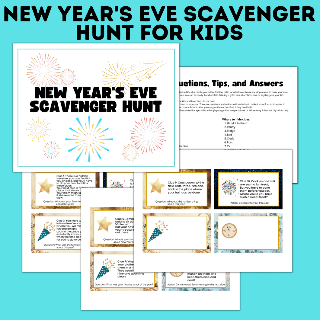 New Year's Eve Scavenger Hunt for Kids and Family