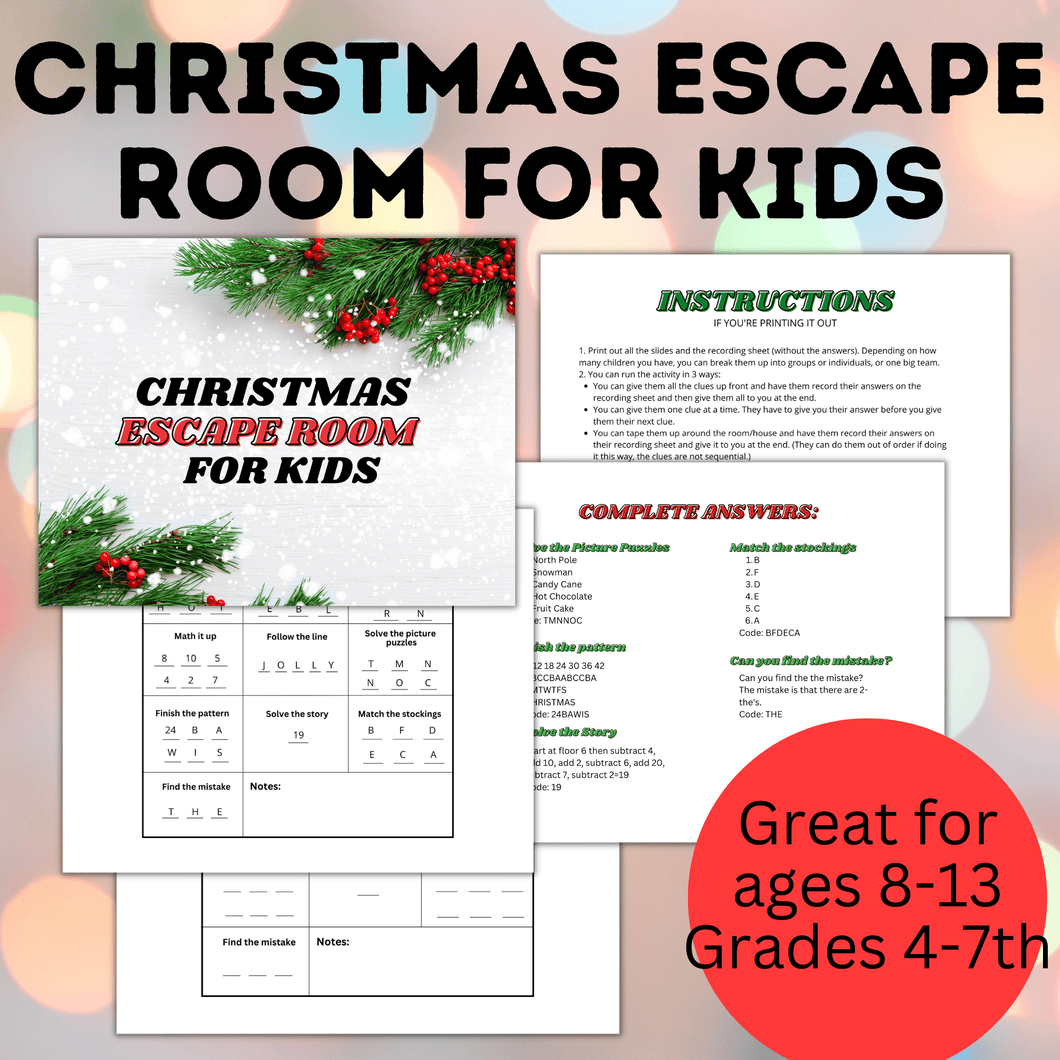 Christmas Game | Christmas Escape Room for Kids | Kids Games