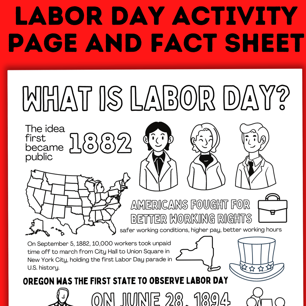 Labor Day Activity Page and Fact Sheet for Kids