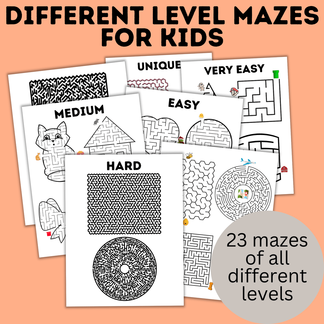 Mazes for Kids for all levels | 23 Mazes