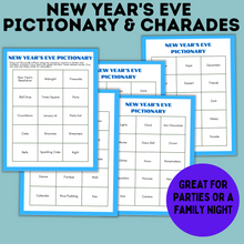 Load image into Gallery viewer, New Year&#39;s Eve Pictionary and Charades for Kids | Family Game | Classroom Game
