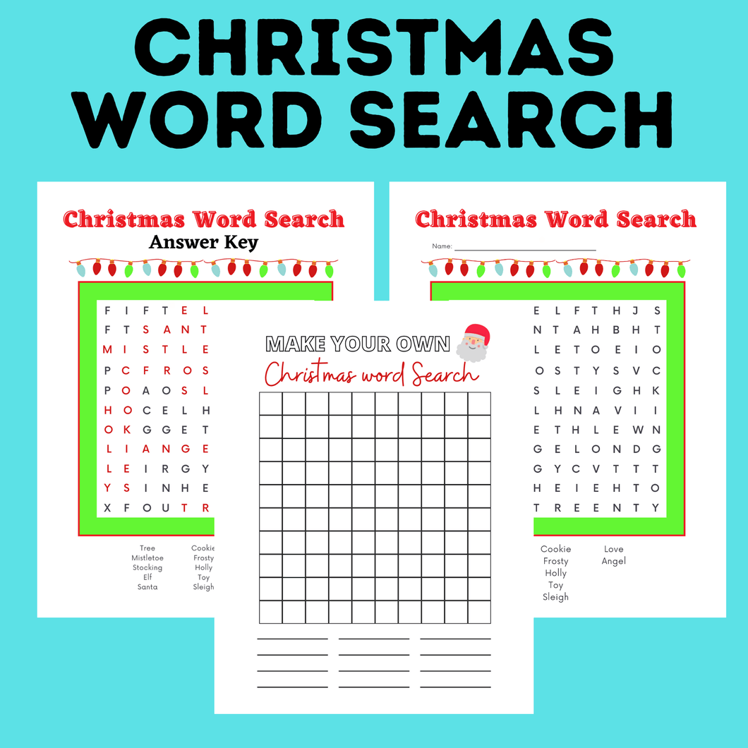 Christmas Word Search | Create Your Own Christmas Word Search