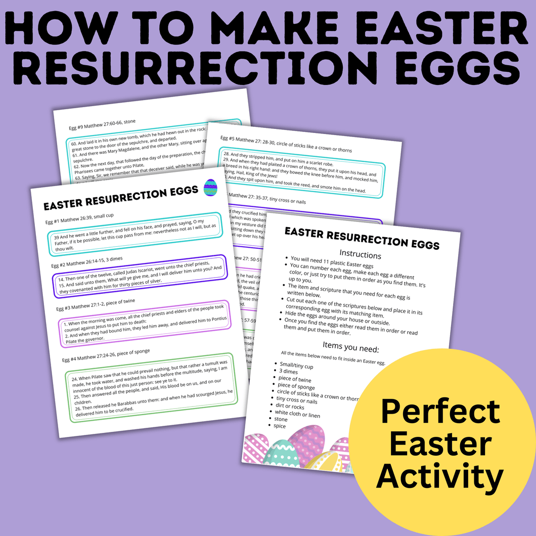 Easter Resurrection Eggs Template and Instructions | Easter Religious Eggs