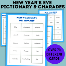 Load image into Gallery viewer, New Year&#39;s Eve Pictionary and Charades for Kids | Family Game | Classroom Game
