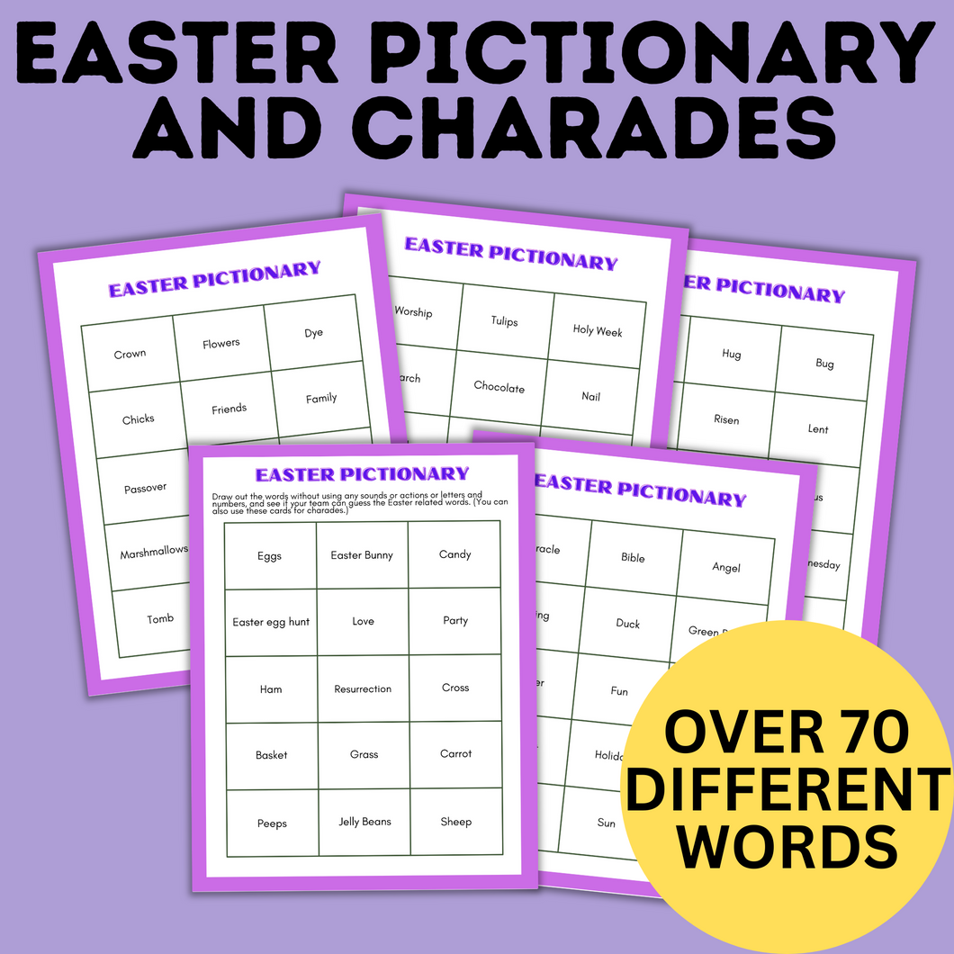 Easter Pictionary | Easter Kid Games | Easter Printables
