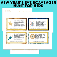 Load image into Gallery viewer, New Year&#39;s Eve Scavenger Hunt for Kids and Family
