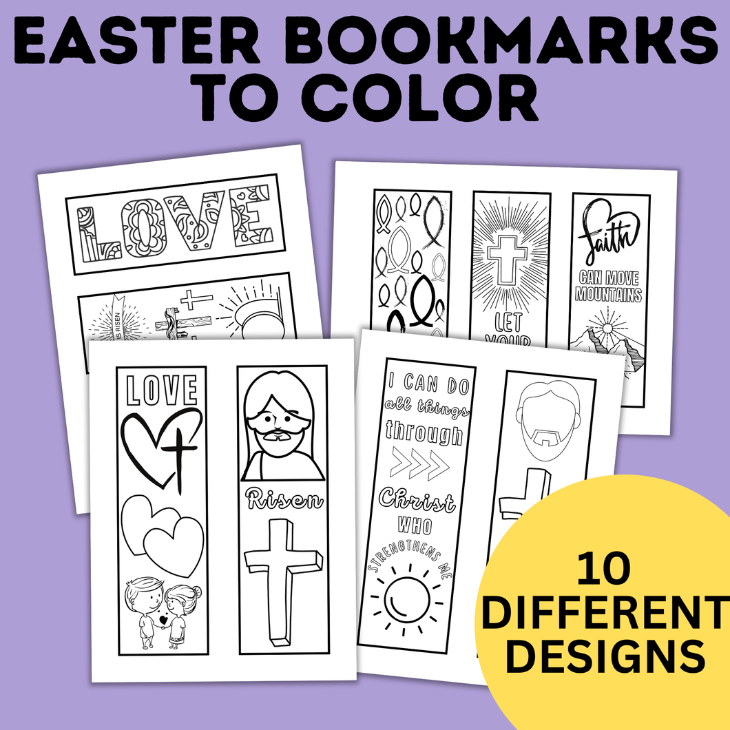 Easter Bookmarks | Kids Bookmarks | Christ Bookmarks | Coloring Pages