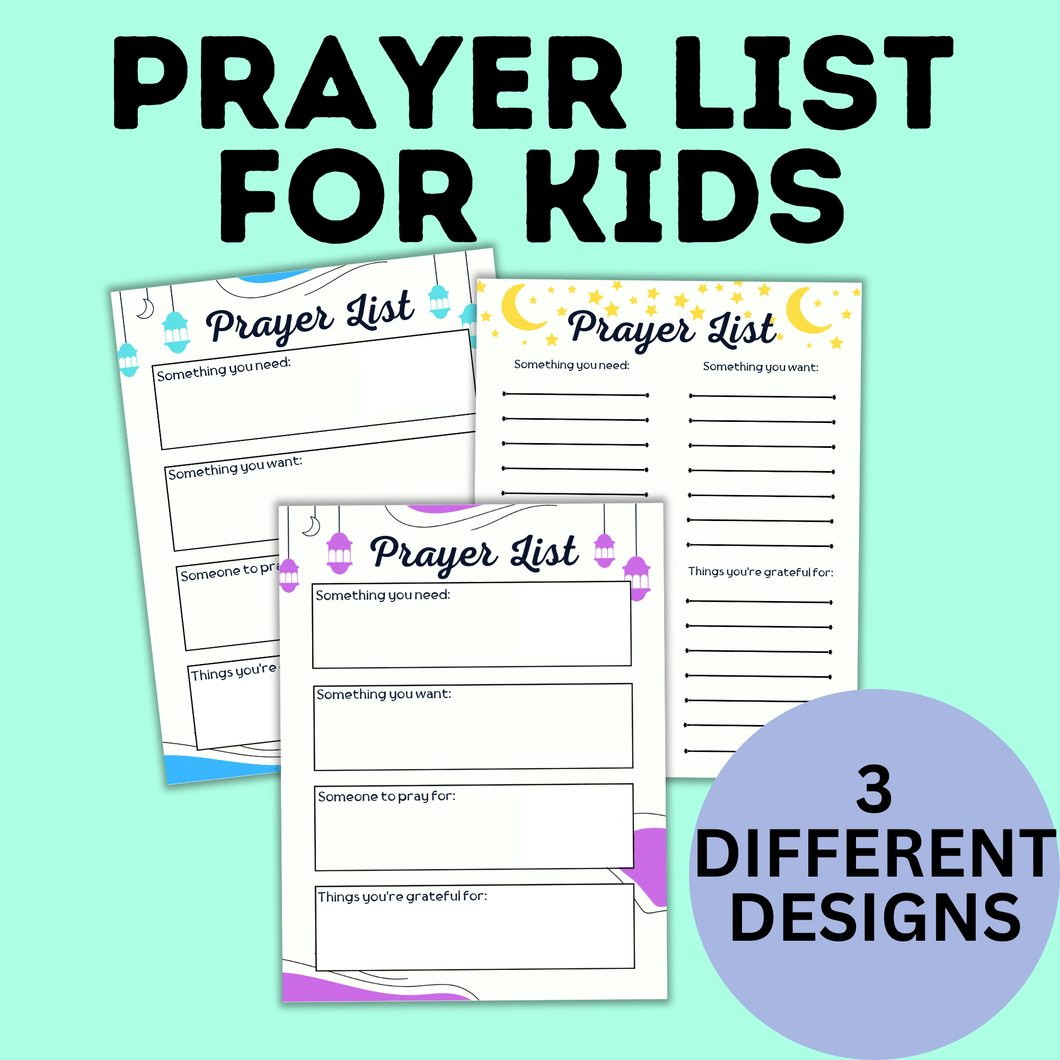 Kids Prayer List | Prayer Chart | Prayer Guide – Paper Scissors Craft Blog