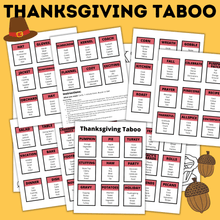 Load image into Gallery viewer, Thanksgiving Taboo for Kids and Family | Kids Games
