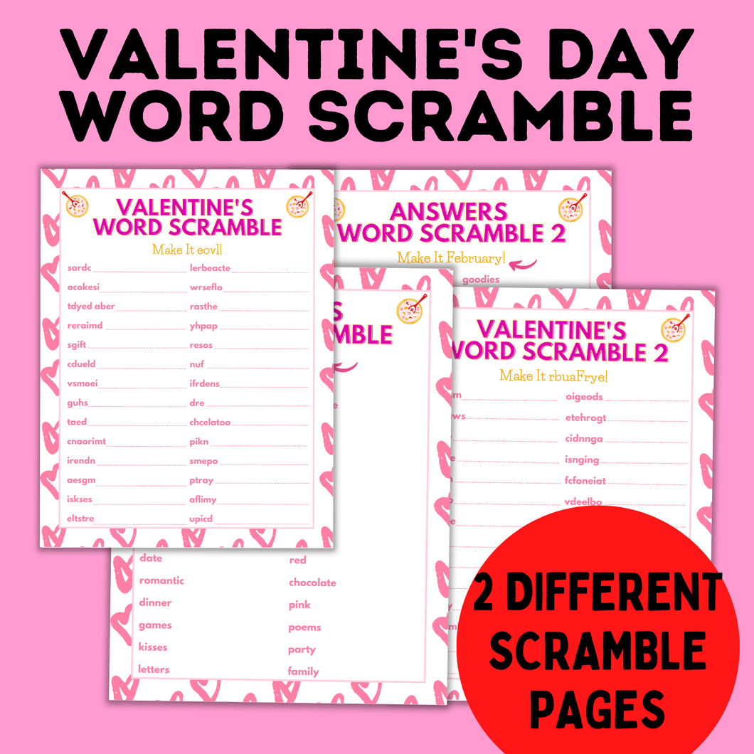 Valentine's Day Word Scramble | Kids Game