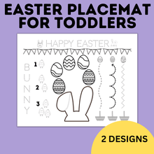 Load image into Gallery viewer, Easter Toddler Placemat | Coloring and Activity Sheet for Toddlers and Preschoolers
