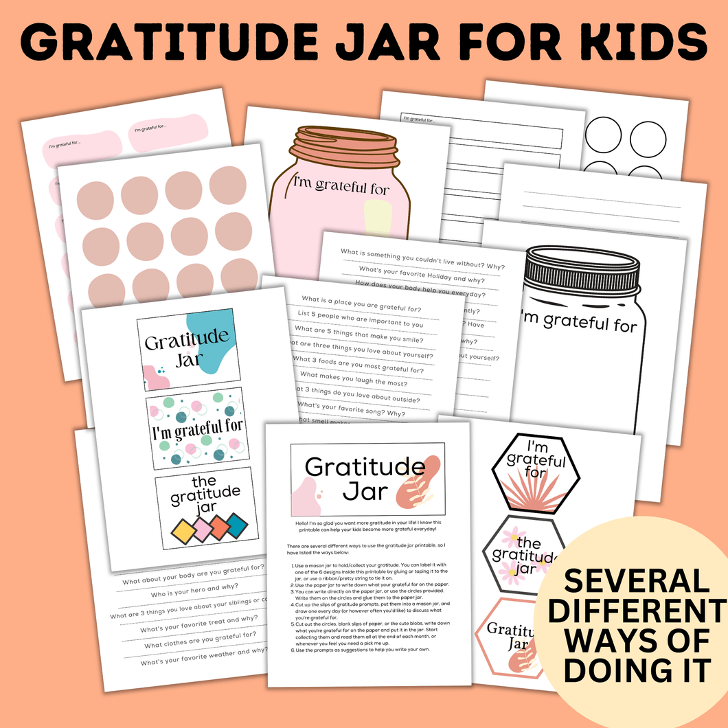 Gratitude Jar for Kids | Thankful Jar | Gratitude Activities