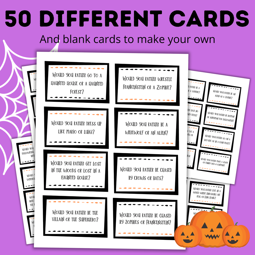 Halloween Would You Rather Cards for Kids