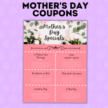 Load image into Gallery viewer, Customizable Mother&#39;s Day Coupons
