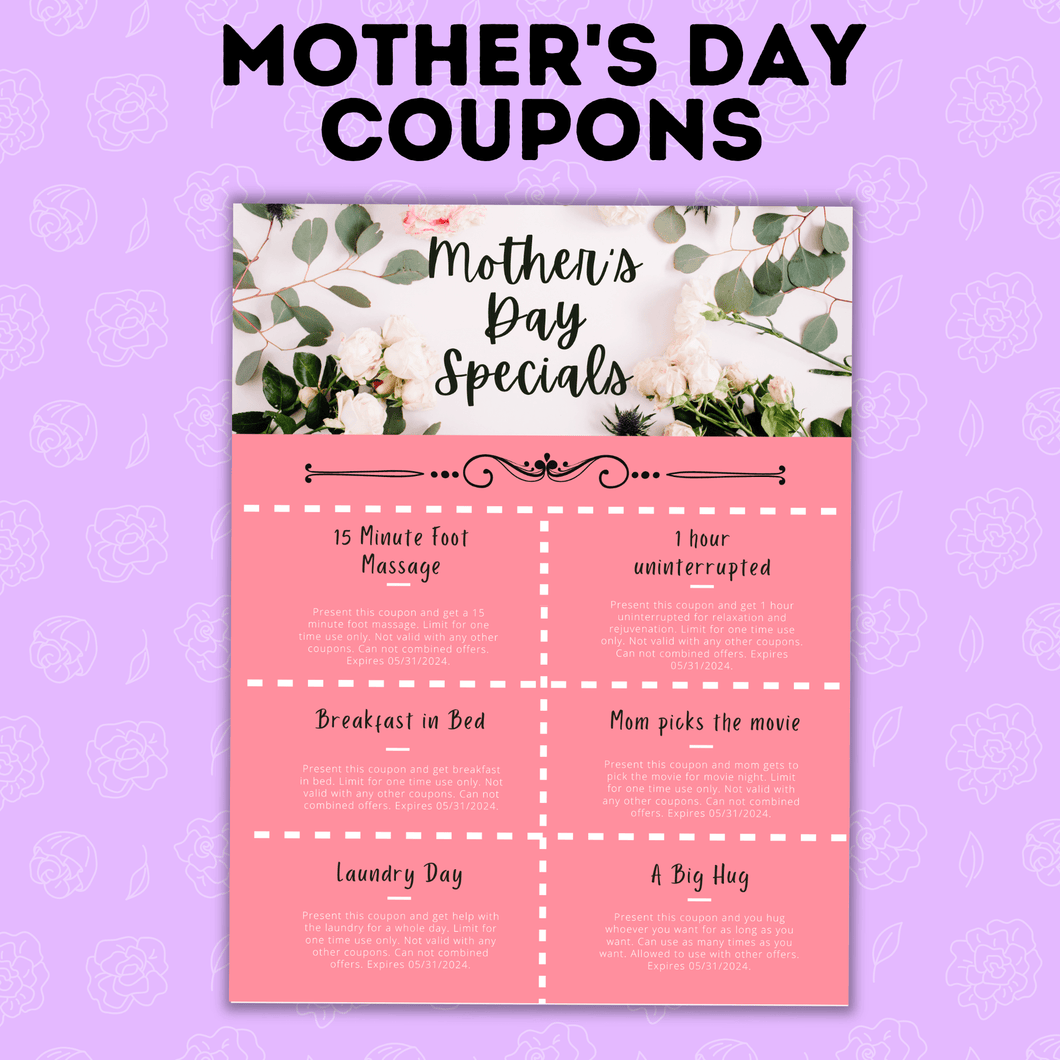 Customizable Mother's Day Coupons