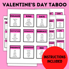 Load image into Gallery viewer, Valentine&#39;s Day Taboo for Kids | Kids Valentine&#39;s Day Game | Family Game
