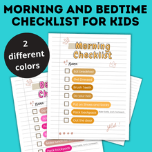 Load image into Gallery viewer, Kids Daily Routine Checklist | Bedtime and Morning
