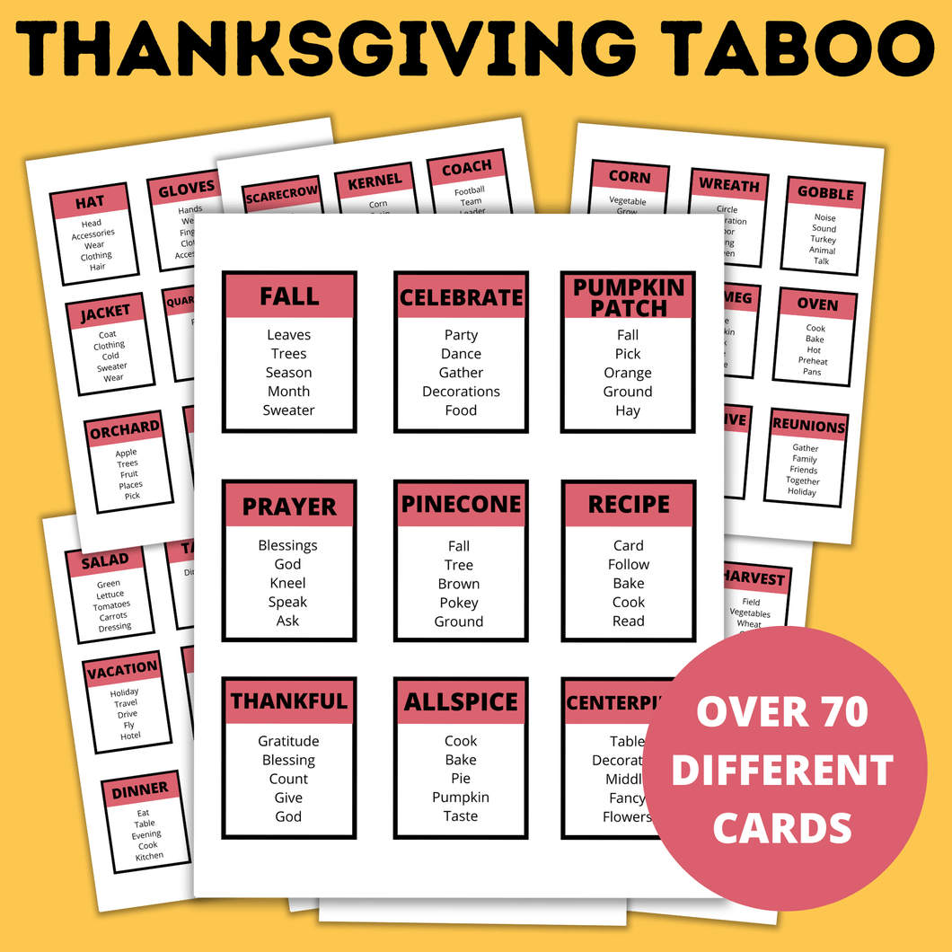 Thanksgiving Taboo for Kids and Family | Kids Games