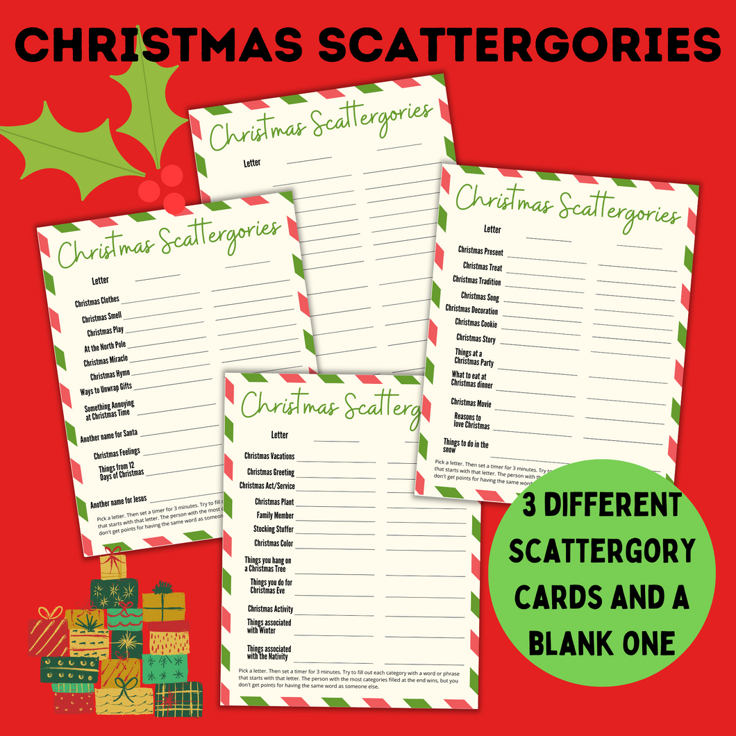 Christmas Scattergories | Christmas Game for Kids | Kids Games