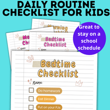 Load image into Gallery viewer, Kids Daily Routine Checklist | Bedtime and Morning
