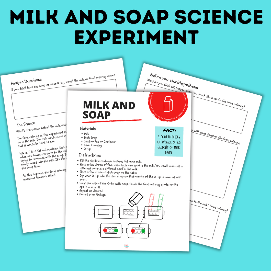 Milk and Soap Science Experiment for Kids