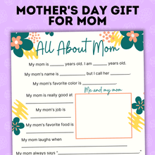 Load image into Gallery viewer, Mother&#39;s Day Questionnaire | Mother&#39;s Day Gift | Gift Ideas for Moms
