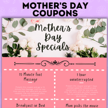 Load image into Gallery viewer, Customizable Mother&#39;s Day Coupons
