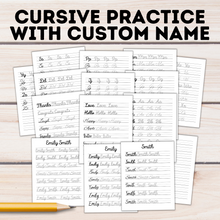 Load image into Gallery viewer, Cursive Practice with Custom Name | Practice Your Name in Cursive | Cursive Alphabet
