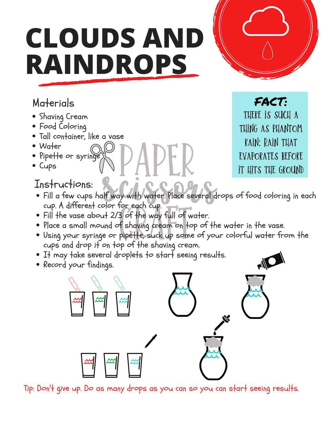 The Scientific Method: The Clouds and Raindrops Experiment 