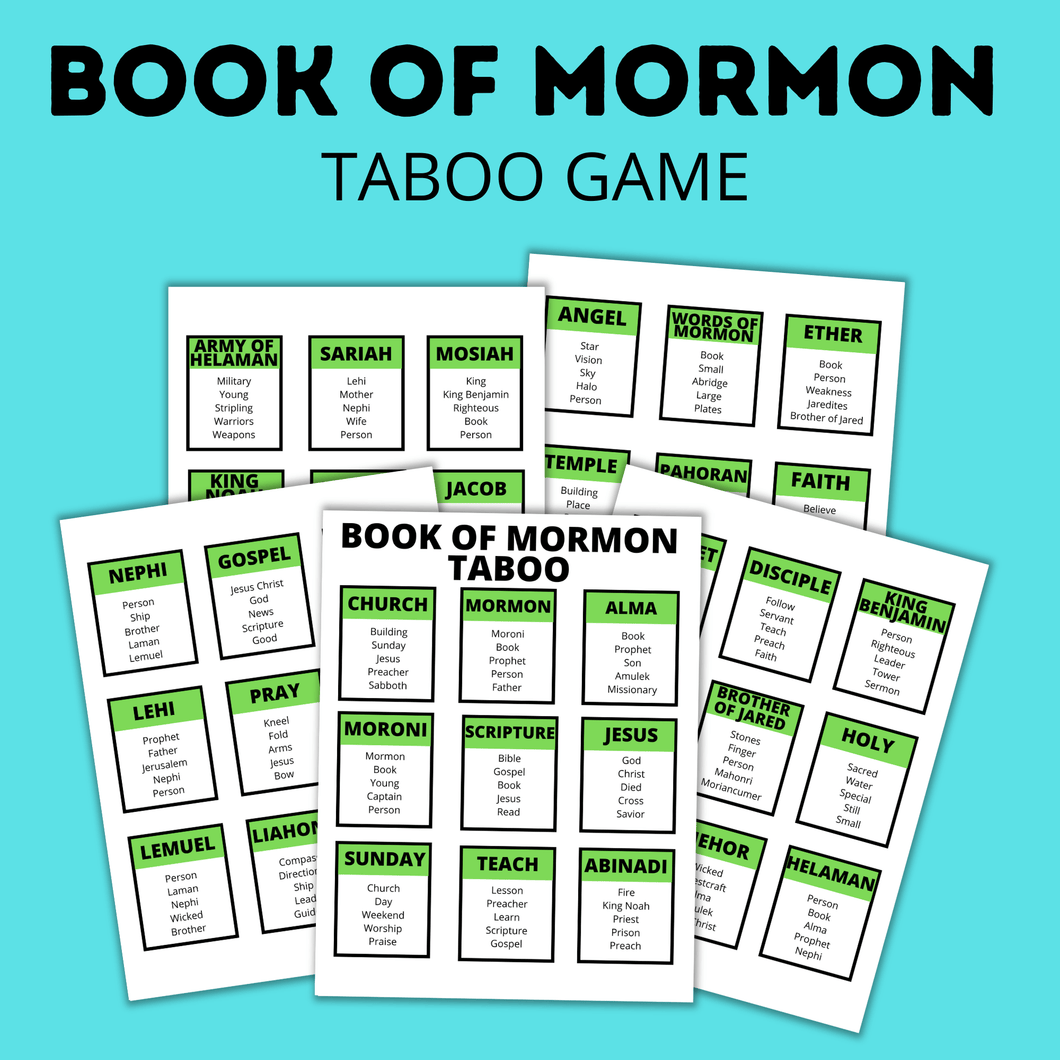 Book of Mormon Taboo Game for Kids