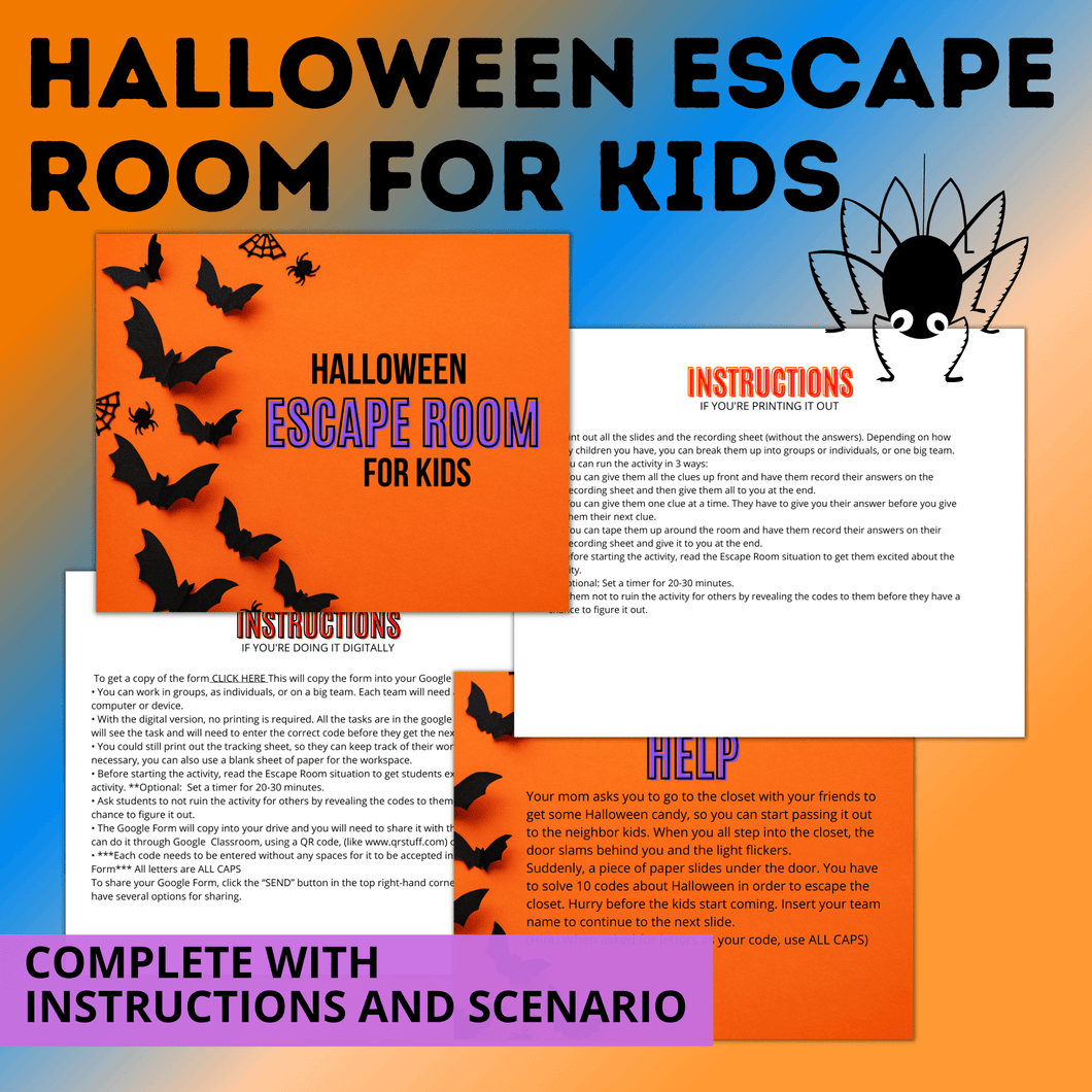 Halloween Escape Room for Kids