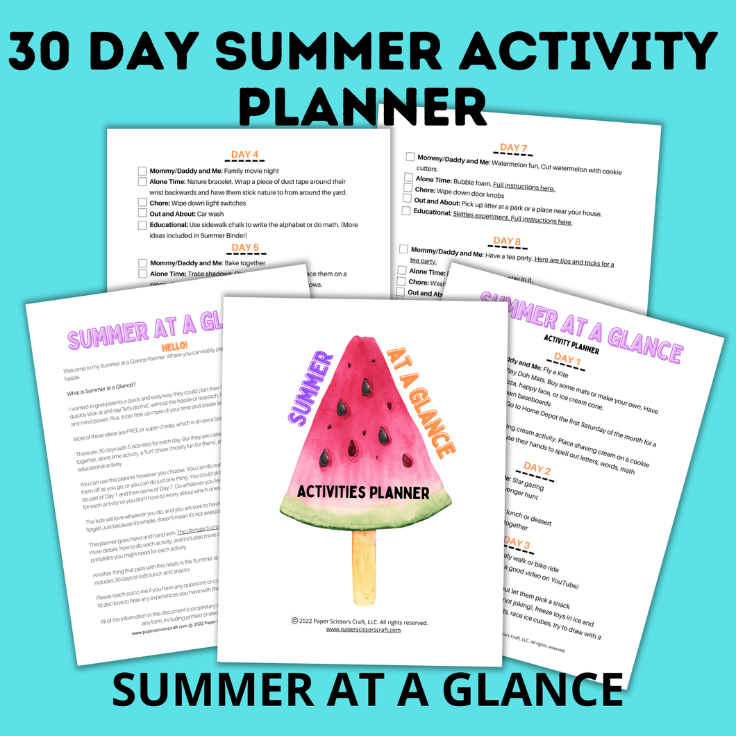Summer Activity Planner for Kids | Summer Planner | Summer Activities for Kids | Activity Book