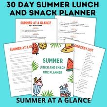 Load image into Gallery viewer, Lunch Planner | Kids Food Planner | Summer Planner | Summer Book for Kids | eBook
