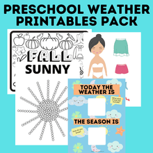 Load image into Gallery viewer, Preschool Weather Activities Printables Pack
