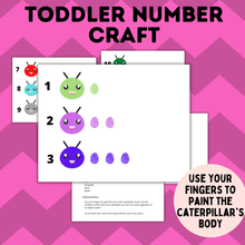 Load image into Gallery viewer, Caterpillar Finger Paint Numbers Template
