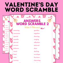 Load image into Gallery viewer, Valentine&#39;s Day Word Scramble | Kids Game
