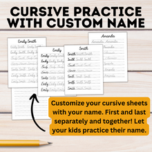 Load image into Gallery viewer, Cursive Practice with Custom Name | Practice Your Name in Cursive | Cursive Alphabet
