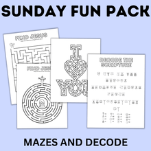 Load image into Gallery viewer, Sunday School Activity Fun Pack | Sunday School Printables | Church Activities
