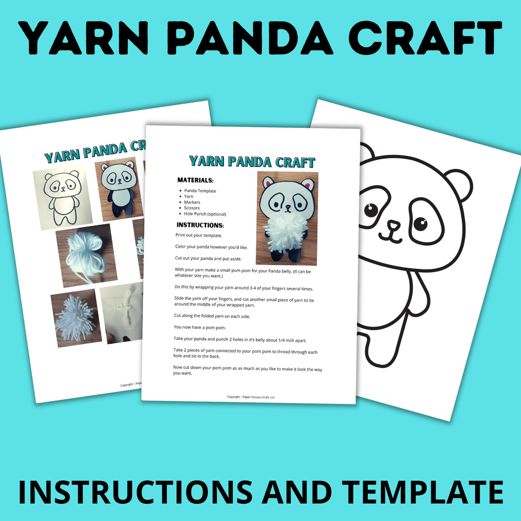 Panda Craft Template for kids