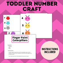 Load image into Gallery viewer, Caterpillar Finger Paint Numbers Template
