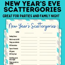 Load image into Gallery viewer, New Year&#39;s Eve Scattergories | New Years Eve Game
