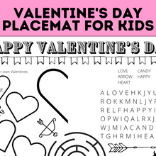 Load image into Gallery viewer, Valentine&#39;s Day Party Place Mat for Kids
