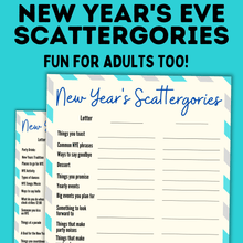 Load image into Gallery viewer, New Year&#39;s Eve Scattergories | New Years Eve Game
